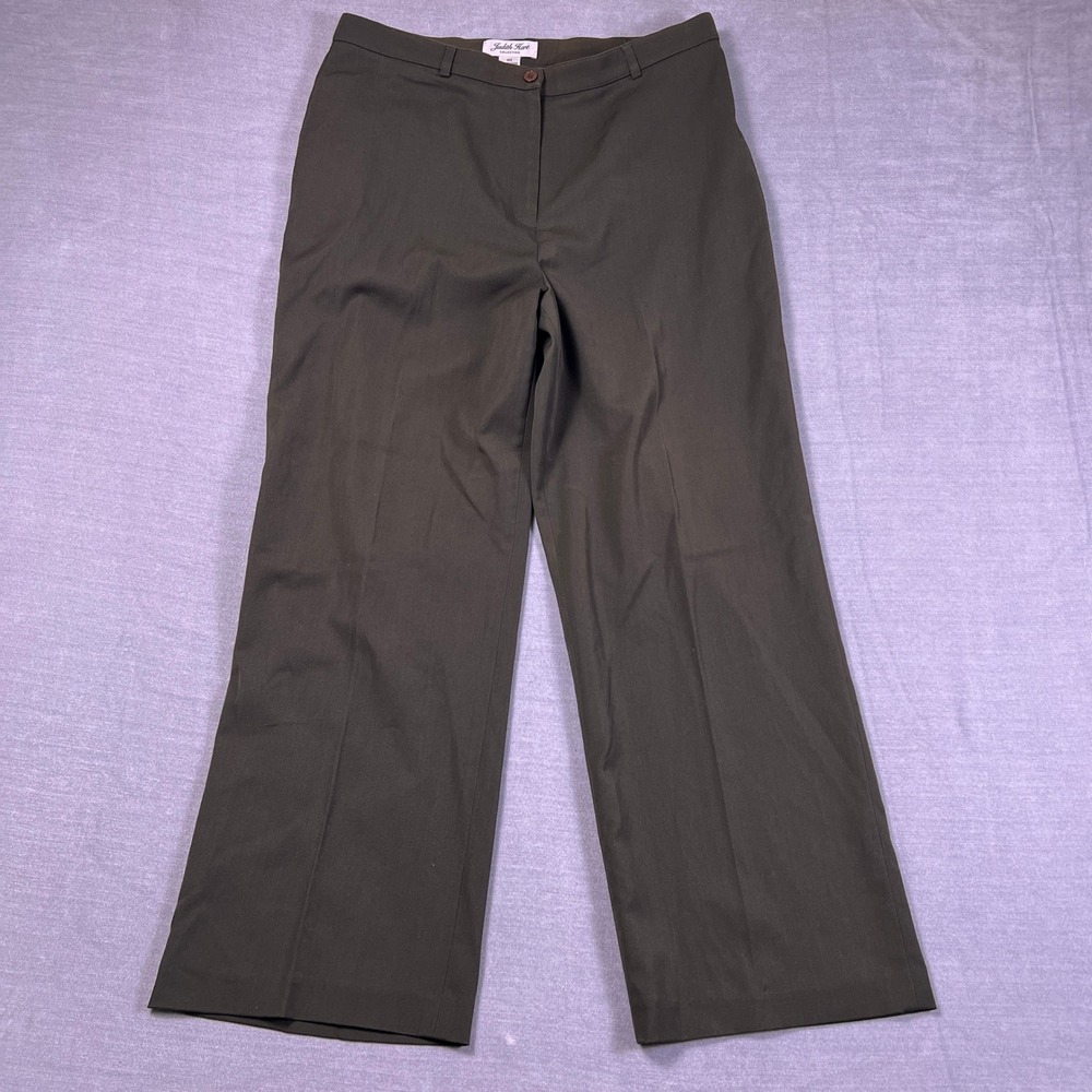 Judith Hart Collection Stretch‎ High Rise Dress Pants Women 14S Brown Polyester